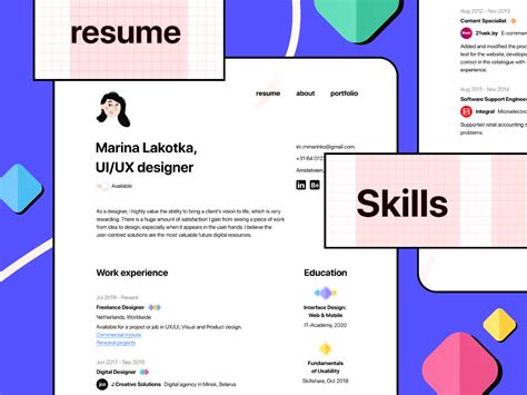 Minimal Cv Resume Template Figma