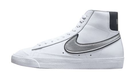 Metallic Silver Swooshes Highlight This Nike Blazer Mid 77 • KicksOnFire.com