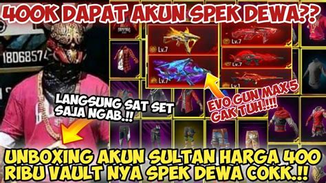 Unboxing Akun Sultan Free Fire Harganya K Ada Season Nya Guys