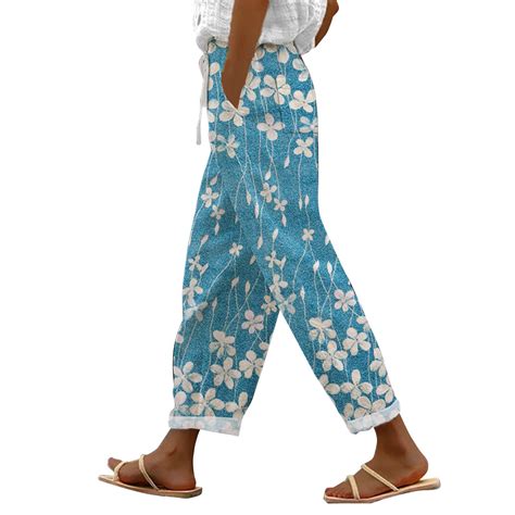 Zenfulyqe 2024 Palazzo Pants Womens Plus Size Summer Clothes Beach