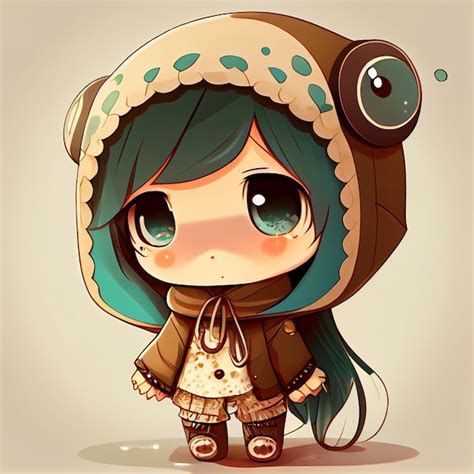 Premium AI Image | Anime Chibi Style Girl Character Generative Ai