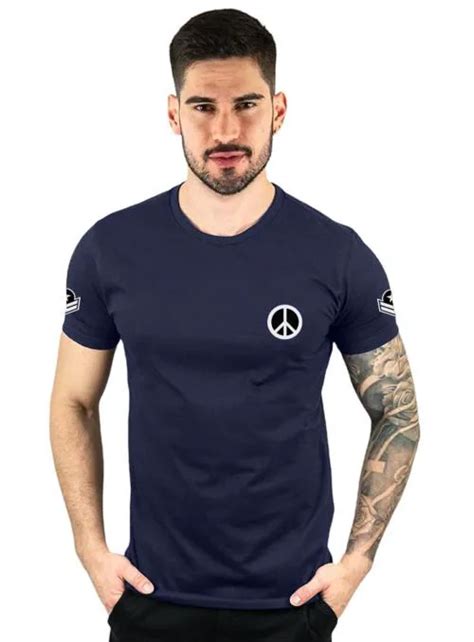 Buy Lazychunks Men Navy Blue Printed Cotton Round Neck T Shirts Online