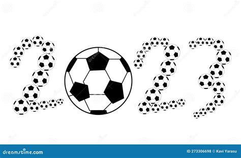 2023 Numbers Filled with Lot of Soccer Balls. Banner Design Stock ...