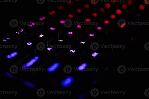 Gaming rgb keyboard on dark background 25478483 Stock Photo at Vecteezy