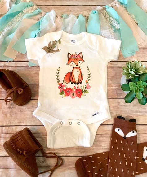 Fox Onesie® Baby Girl Clothes Boho Baby Clothes Baby Shower T