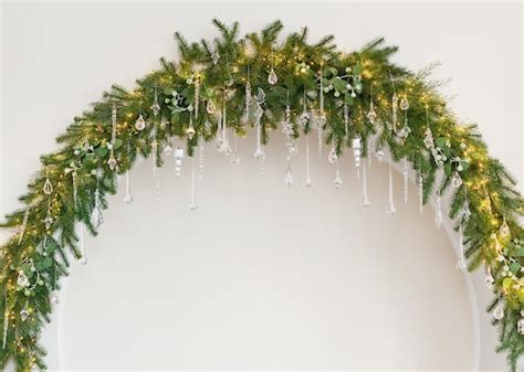 Premium Photo Christmas Arch With Crystal Decorations Lights