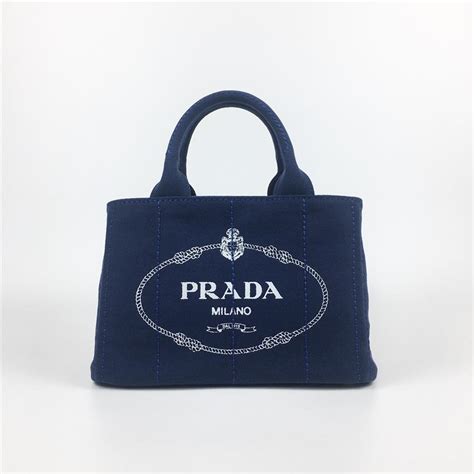 プラダ Prada トートバッグ カナパ トート バッグ ハンドバッグ ショルダーバッグ 2way ブランド キャンバス 大容量 ネイビー