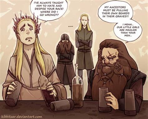 Thranduil And Gloin Drowning Their Own Sorrows In Every Kind Of Liquor