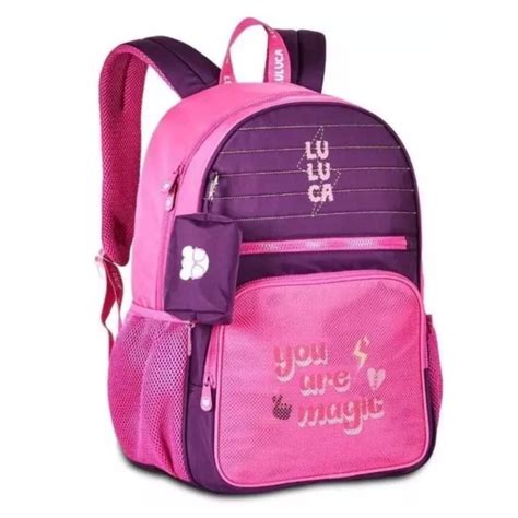 Bolsa Escolar Infantil Juvenil Mochila De Costas Youtuber Luluca Rosa C