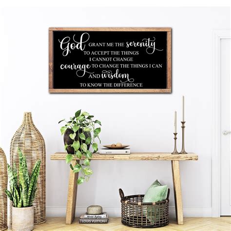 Serenity Prayer Wood Sign, Inspirational Farmhouse Sign, Christian Sign ...