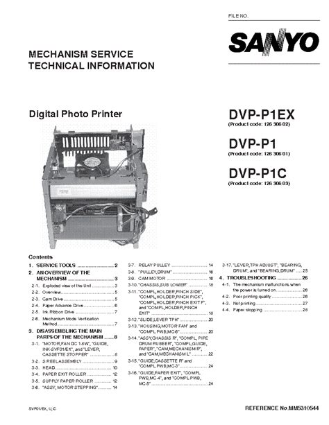 Sanyo Dvp P1ex Sm Service Manual Download Schematics Eeprom Repair