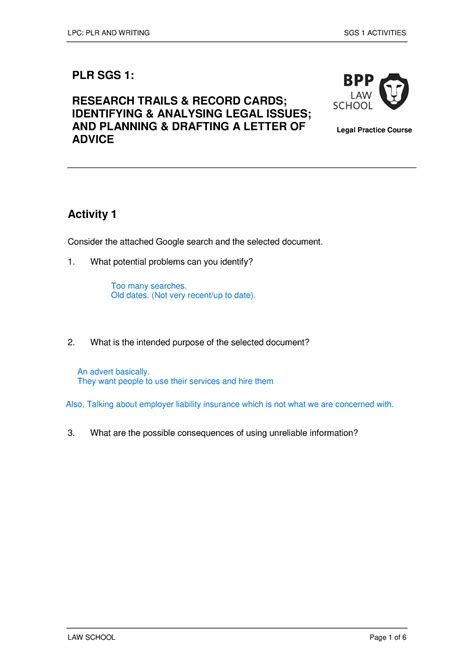 PLR SGS 1 Activity Pack 22 23 LPC PLR AND WRITING SGS 1 ACTIVITIES