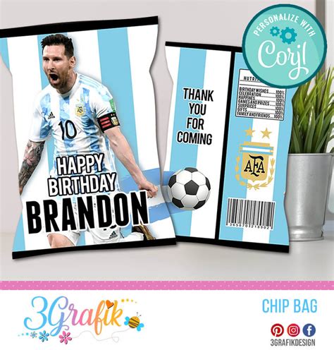 Messi Chip Bag Messi Party Printable Messi Birthday