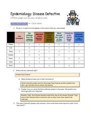 Epidemiology Disease Detective Docx Epidemiology Disease Detective