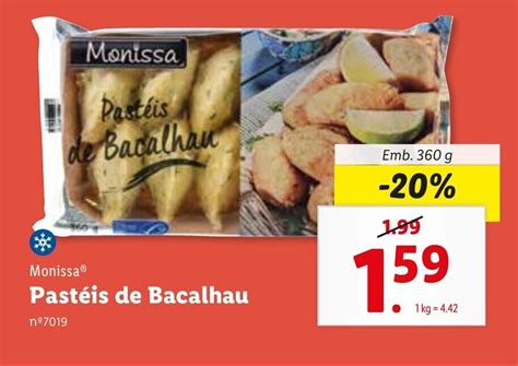 Promoção Pasteis de Bacalhau 360G em Lidl