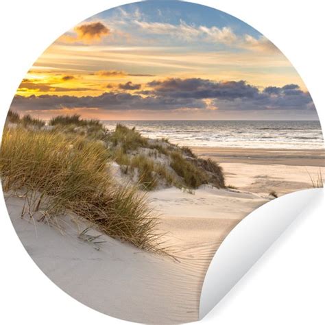 Wallcircle Behangcirkel Zelfklevend Behang Strand Zee Zon