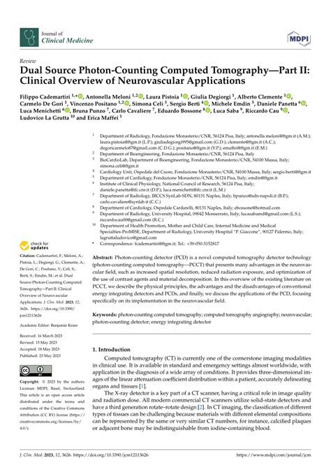 PDF Dual Source Photon Counting Computed TomographyPart II Clinical