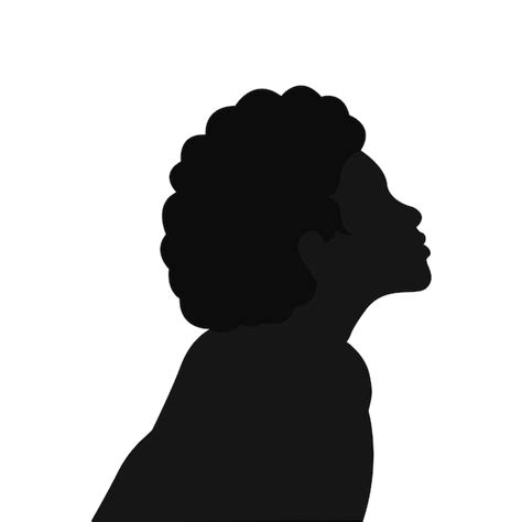 Premium Vector | Short hair black woman silhouette vector illustration