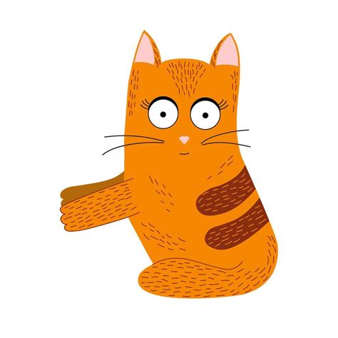 Ginger Cat Sitting With Raised Front Paws 48054085 Vector Art At Vecteezy