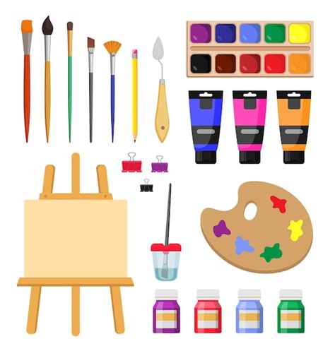 Outils De Peinture Pour L Ensemble D Illustrations De Dessins Anim S D