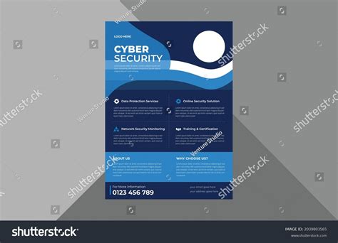 Cyber Security Flyer Design Template Cyber Stock Vector Royalty Free