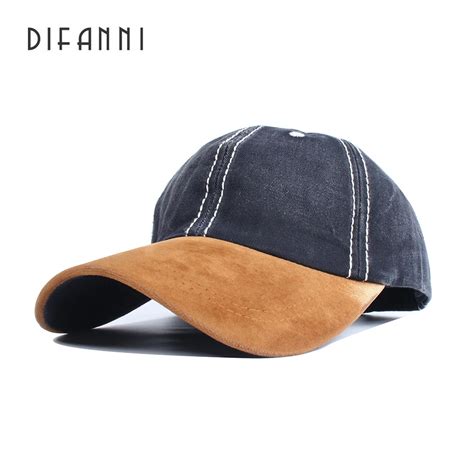 Difanni Denim Cotton Women Men Baseball Cap Solid Color Casual Caps