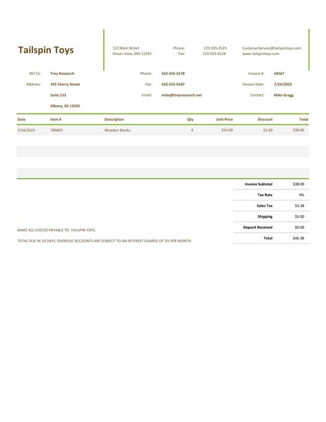Free Printable Commercial Invoice Templates [Word, PDF, Excel]