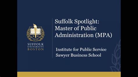 Suffolk Spotlight Masters Of Public Administration