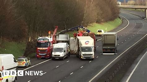 Motorway Reopens After Lorry Overturns Bbc News