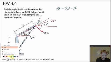 Statics 2D Moment Example 4 4 YouTube