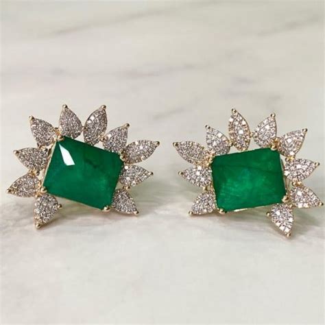 Aretes De Esmeralda Con Brillantes Mercurio Joyeros