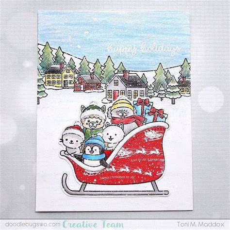 Sunny Studio Stamps Sledding Critters Customer Card By Toni Maddox