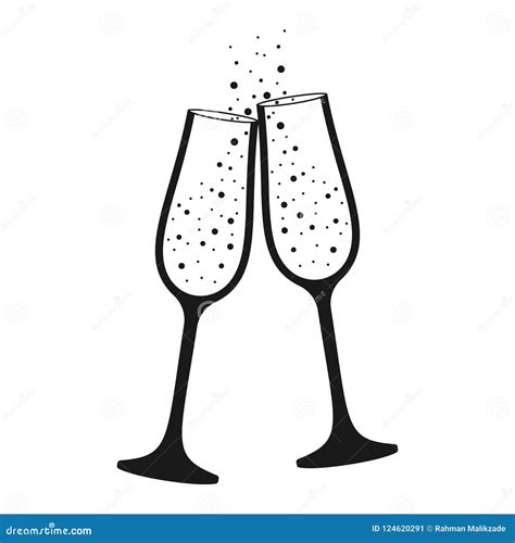 Champagne Glass Vector Icon Celebration Concept Stock Vector