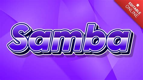 Samba Purple Modern 3D Text Effect Generator