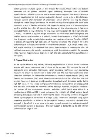 Implementation Of Optical Wireless Communication Through Underwater