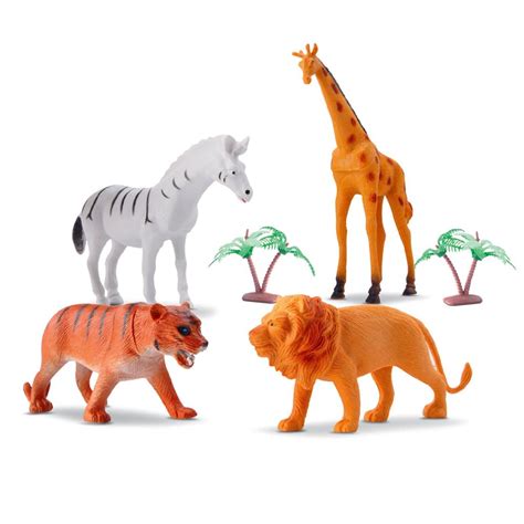 Kit Animais Selvagens De Brinquedo Realista Miniaturas Selvagens