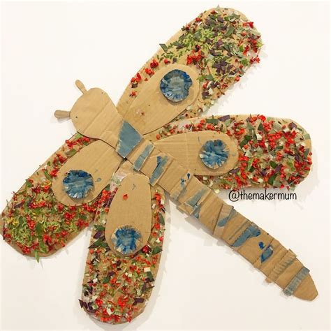 Cardboard Box Dragonfly Bug Crafts Dragonfly Cardboard Crafts