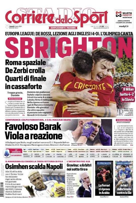 Prima Pagina Corriere Dello Sport Sbrighton Ilovepalermocalcio