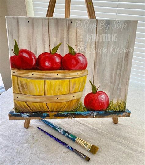 How To Paint An Apple With Acrylics Apple Picking Basket Apple