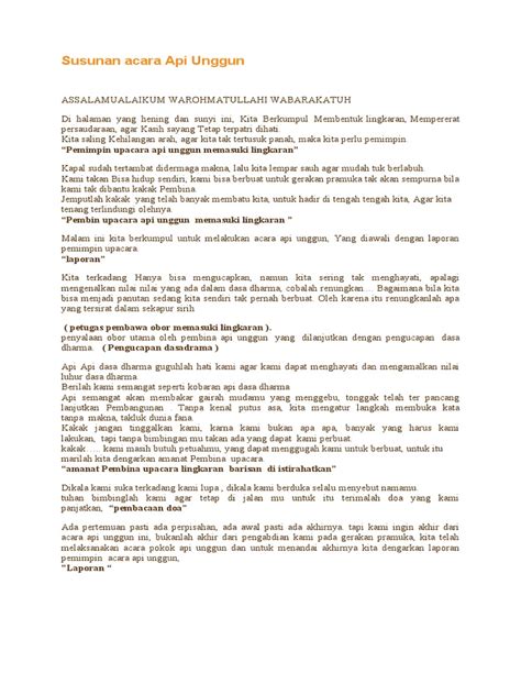 Susunan Acara Api Unggun Pdf