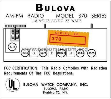 Am Fm Radio Series Radio Bulova Watch Corp Woodside Ny Build