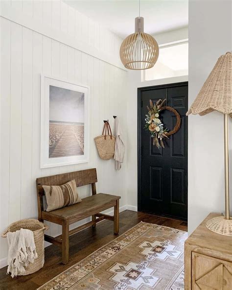 Wicker Accents And Accessories In Modern Entryway Soul Lane