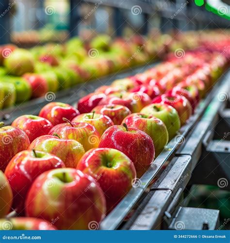 Apple Packing Line, Fruit Washing, Apple Automated Sorting On Conveyor