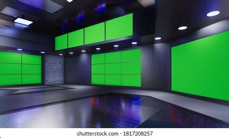 News Studio Backdrop Tv Shows On Stock Illustration 1817208236