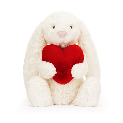 Jellycat Bashful Red Love Heart Bunny Original Medium Maison White