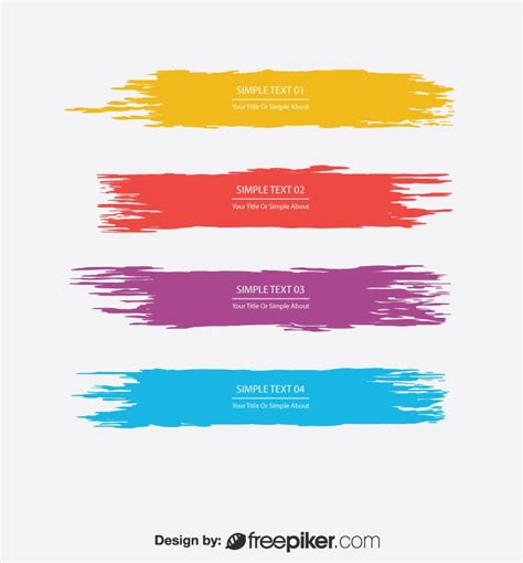 Freepiker Brush Strokes Banners In Many Colors