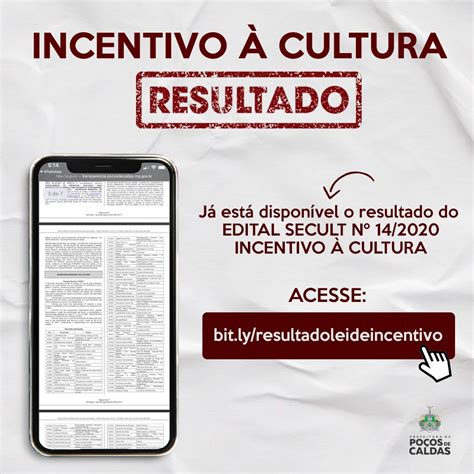 Publicado Resultado Do Edital De Incentivo Cultura Portal De Po Os