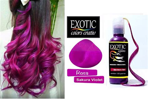 Exotic Color Tinta Cabelo Sem Amônia Rosa Sakura Violet 120g R 31 70 Em Mercado Livre