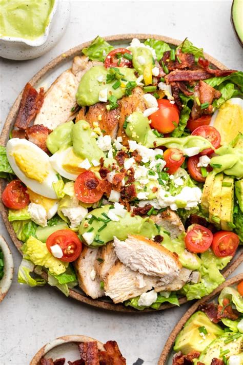 Chicken Cobb Salad With Avocado Dressing Erin Lives Whole