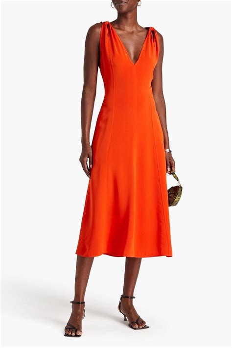 Victoria Beckham Twisted Crepe Midi Dress The Outnet